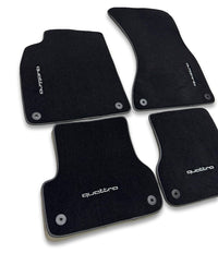Luxury Carpet Car Floor Mats Compatible With AUDI Models | Fits A1, A2, A3, A4, A5, A6, A7, A8, Q2, Q3, Q4 e-tron, Q5, Q6 e-tron, Q7, Q8, Q8 e-tron, e-tron GT, TT, R8, Allroad, S, RS models | Black Edging