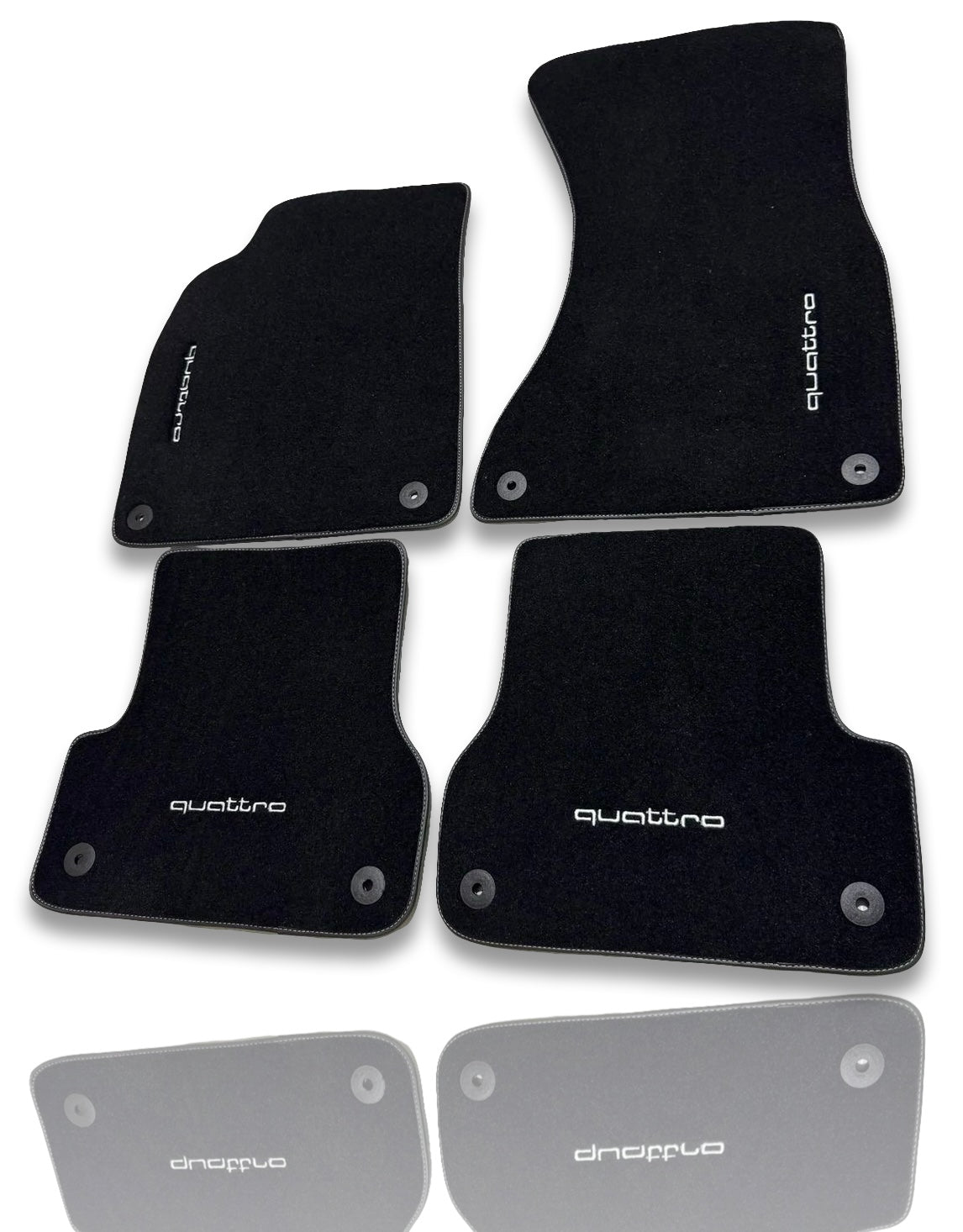 Tapis de sol de voiture de luxe AUDİ Carpet | Compatible avec les modèles A1-A3-A4-A5-A6-A7-A8-Q2-Q3-Q4-Q5-Q7-Q8-S-RS-TT-R8-E Tron | Bordure noire