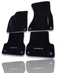 Luxury Carpet Car Floor Mats Compatible With AUDI Models | Fits A1, A2, A3, A4, A5, A6, A7, A8, Q2, Q3, Q4 e-tron, Q5, Q6 e-tron, Q7, Q8, Q8 e-tron, e-tron GT, TT, R8, Allroad, S, RS models | Black Edging