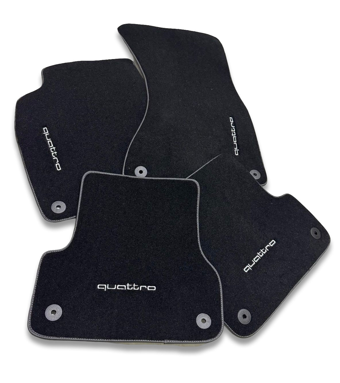 Tapis de sol de voiture de luxe AUDİ Carpet | Compatible avec les modèles A1-A3-A4-A5-A6-A7-A8-Q2-Q3-Q4-Q5-Q7-Q8-S-RS-TT-R8-E Tron | Bordure noire