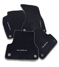 Luxury Carpet Car Floor Mats Compatible With AUDI Models | Fits A1, A2, A3, A4, A5, A6, A7, A8, Q2, Q3, Q4 e-tron, Q5, Q6 e-tron, Q7, Q8, Q8 e-tron, e-tron GT, TT, R8, Allroad, S, RS models | Black Edging