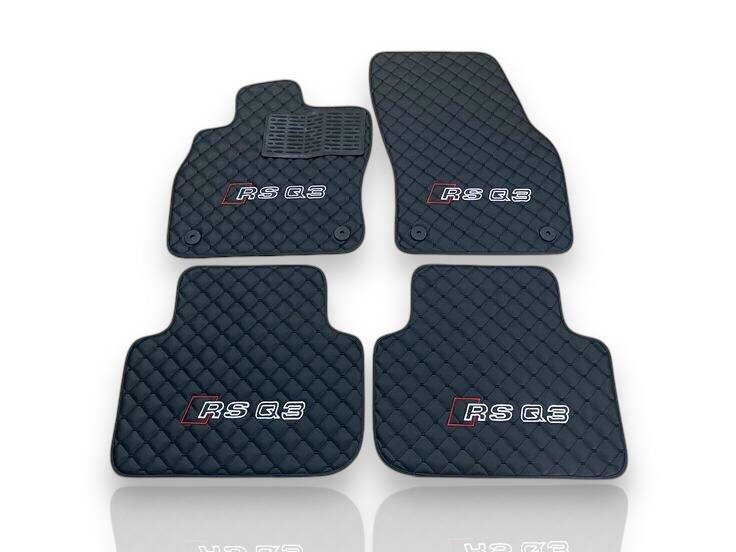 AUDİ Q3 / SQ3 / RSQ3 Leather Premium Luxury Car Floor Mat Set Black