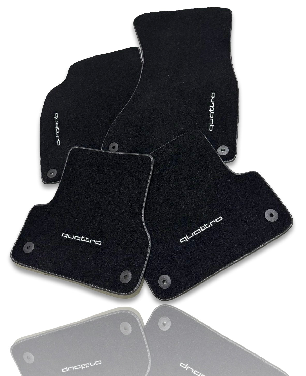 Tapis de sol de voiture de luxe AUDİ Carpet | Compatible avec les modèles A1-A3-A4-A5-A6-A7-A8-Q2-Q3-Q4-Q5-Q7-Q8-S-RS-TT-R8-E Tron | Bordure noire