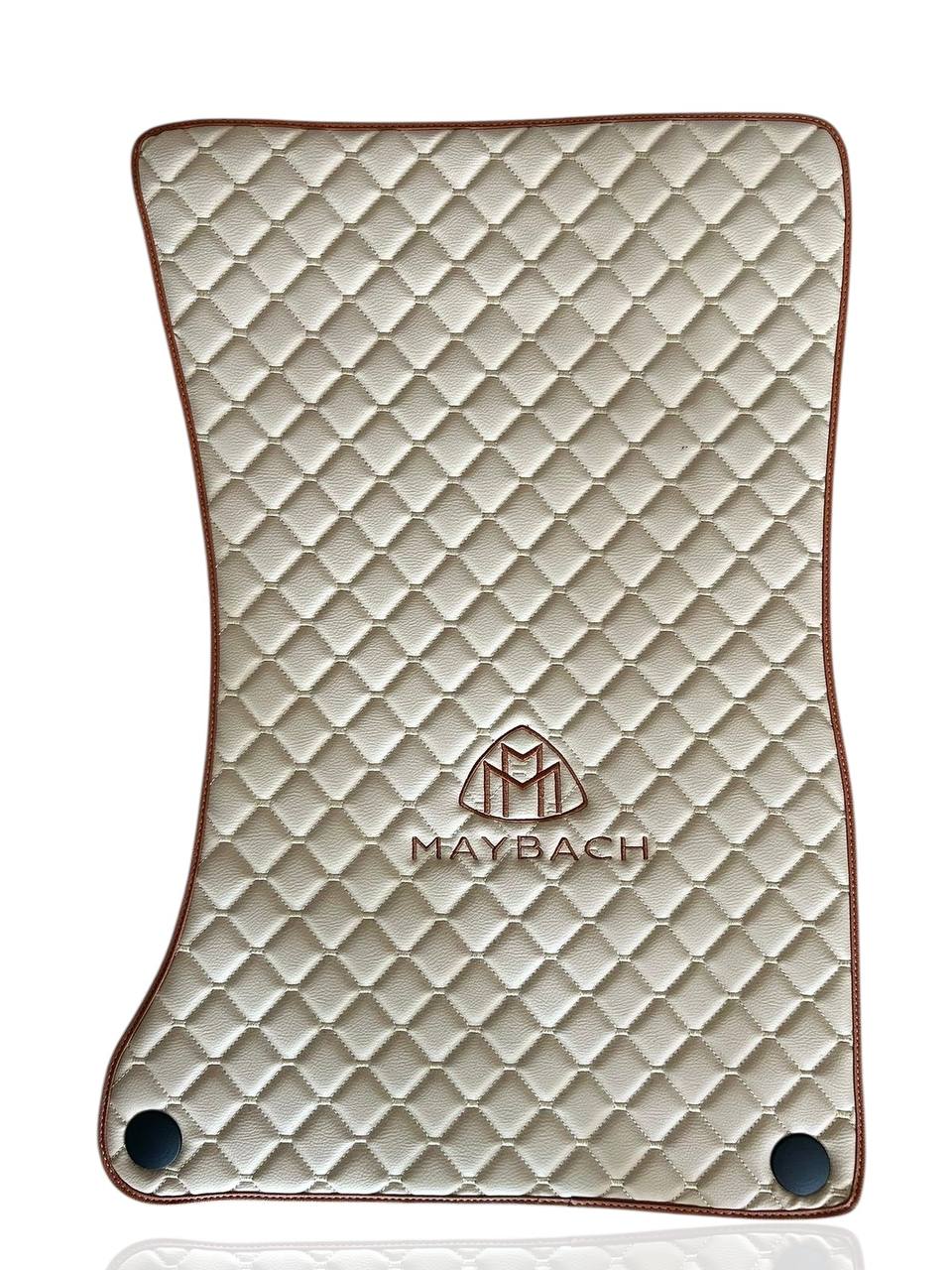 MAYBACH MERCEDES-BENZ Tapis de sol de voiture de luxe en cuir | Convient aux séries S, GLS, SUV EQS, séries G et autres modèles | Cuir beige et couture beige