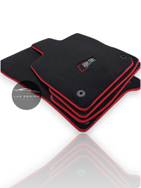Luxury Carpet Car Floor Mats Compatible With Audi | Fits A3 / S3 / RS3 Models | Custom-Fit, Embroidered Logo & Made to Order | Red Edging