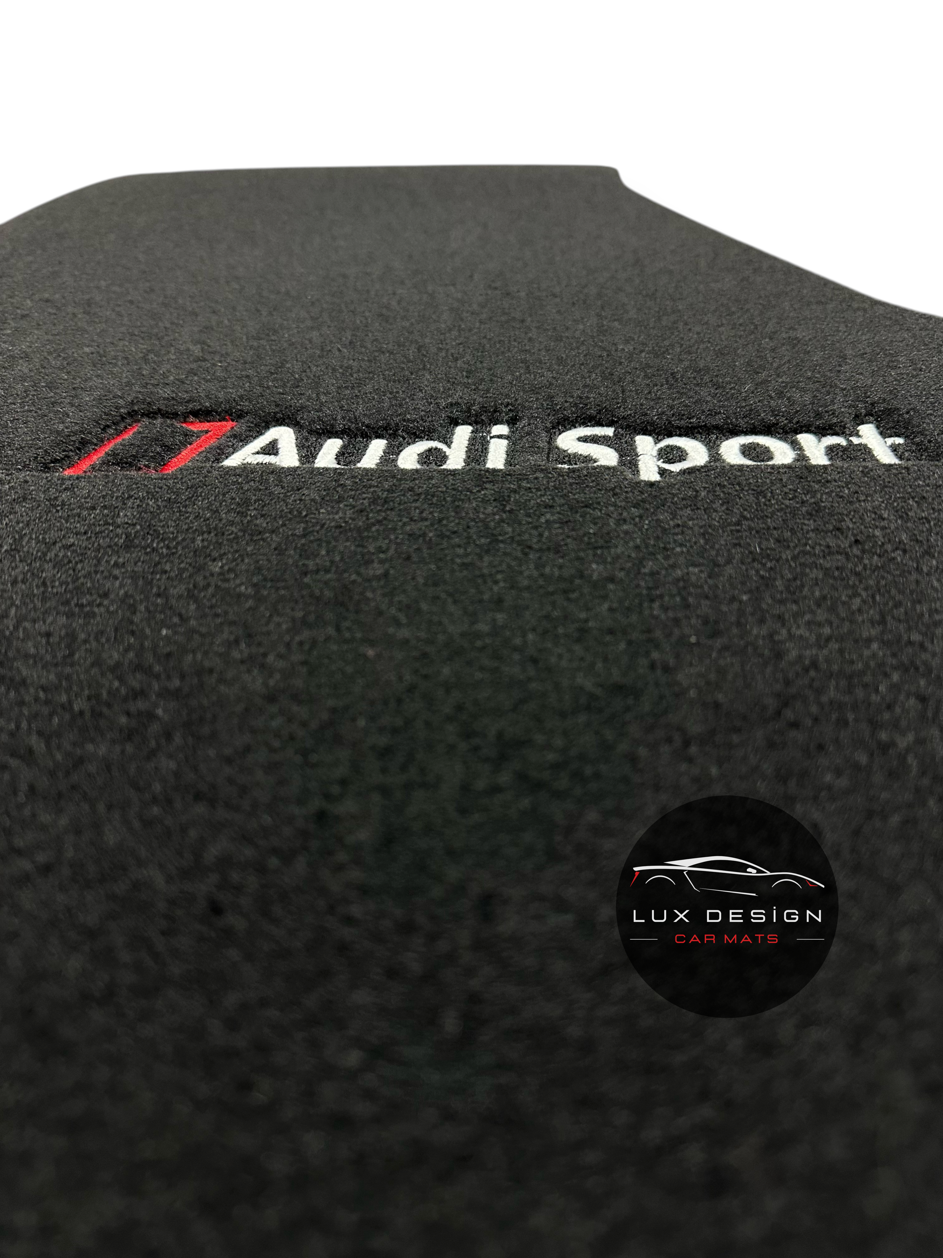 Luxuriöse Autofußmatten aus Teppich für Audi | Passend für A1, A3, A4, A5, A6, A7, A8, Q2, Q3, Q4, Q5, Q6, Q7, Q8, e-tron GT, TT, R8, S, RS und mehr | Schwarze Einfassung