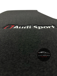 Luxuriöse Autofußmatten aus Teppich für Audi | Passend für A1, A3, A4, A5, A6, A7, A8, Q2, Q3, Q4, Q5, Q6, Q7, Q8, e-tron GT, TT, R8, S, RS und mehr | Schwarze Einfassung