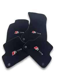 Luxury Carpet Car Floor Mats Compatible With AUDI Models | Fits A1, A2, A3, A4, A5, A6, A7, A8, Q2, Q3, Q4 e-tron, Q5, Q6 e-tron, Q7, Q8, Q8 e-tron, e-tron GT, TT, R8, Allroad, S, RS models | Black Edging