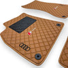 AUDİ Leather Premium Luxury Car Floor Mat Set Brown