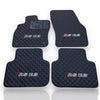 AUDİ Q3 / S3 / RSQ3 Leather Premium Luxury Car Floor Mat Set Black And Red Stitch