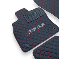 AUDİ Q3 / SQ3 / RSQ3 Leather Premium Luxury Car Floor Mat Set Black And Red Stitch