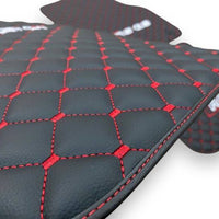 AUDİ Q3 / SQ3 / RSQ3 Leather Premium Luxury Car Floor Mat Set Black And Red Stitch