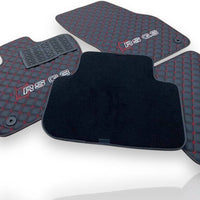 AUDİ Q3 / SQ3 / RSQ3 Leather Premium Luxury Car Floor Mat Set Black And Red Stitch