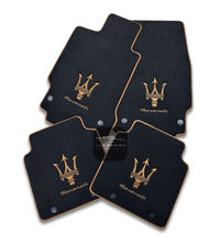 Luxury Carpet Car Floor Mats Compatible With Maserati | Fits Ghibli, Quattroporte, GranTurismo, GranCabrio, Levante, Grecale, MC20, MCPURA, 4200 GT & More | Brown Edging