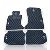 BMW Leather Premium Luxury Car Floor Mat Set Black And Black Stitch