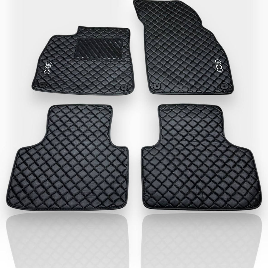 AUDİ Leather Premium Luxury Car Floor Mat Set Black