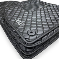 AUDİ Leather Premium Luxury Car Floor Mat Set Black