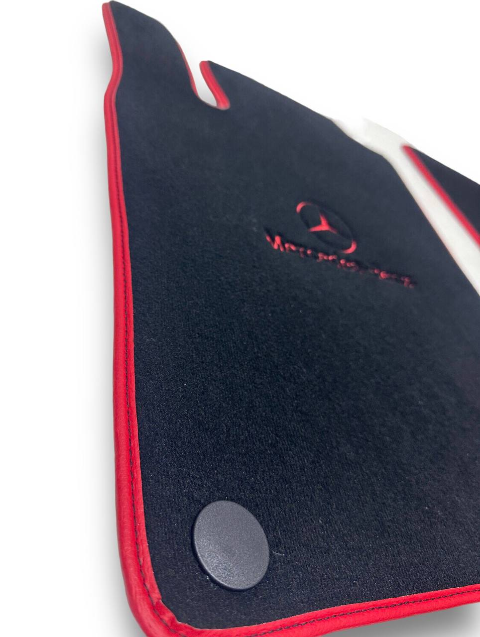 MERCEDES-BENZ Carpet Luxury Car Floor Mats | Fits A-B-C-CL Series-E-EQ Series-S-SL Series-G-GL Series-ML-MAYBACH-R-AMG Models | Red Edging & Logo