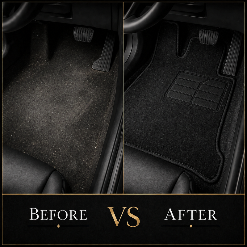Tappetini auto di lusso in moquette compatibili con Maserati | Compatibili con Ghibli, Quattroporte, GranTurismo, GranCabrio, Levante, Grecale, MC20, MCPURA, 4200 GT e altri modelli | Bordo nero