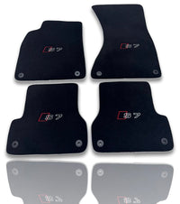 Tapis de sol de voiture en moquette de luxe compatibles avec Audi | Conviennent aux modèles A7 / S7 / RS7 | Sur mesure, logo brodé et fabriqués à la commande | Bordure grise