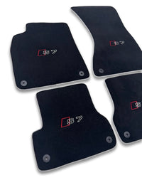 Tapis de sol de voiture en moquette de luxe compatibles avec Audi | Conviennent aux modèles A7 / S7 / RS7 | Sur mesure, logo brodé et fabriqués à la commande | Bordure grise