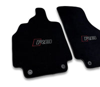 Tapis de sol de voiture en moquette de luxe compatibles avec Audi | Conviennent aux modèles R8 | Sur mesure, logo brodé et fabriqués à la commande | Bordure noire