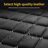 MERCEDES-BENZ Leather Premium Luxury Car Floor Mat Set Black And White Stitch