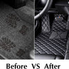 AUDİ e-tron GT 2020 + Leather Premium Luxury Car Floor Mat Set Black And White Stitch