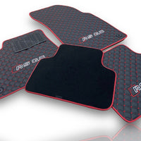 AUDİ Q8 / SQ / RSQ8 2018 And Later Leather Premium Luxury Car Floor Mat Set Black And Red Stitch