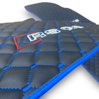 AUDİ Q8 / SQ / RSQ8 2018 And Later Leather Premium Luxury Car Floor Mat Set Black And Blue Stitch