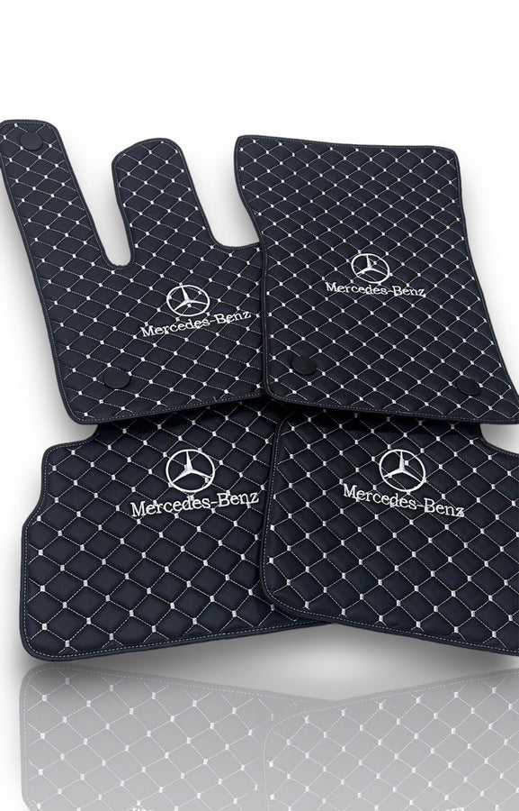 Pour MERCEDES-BENZ tous les modèles tapis de voiture en cuir tapis de sol de luxe sur mesure doublures