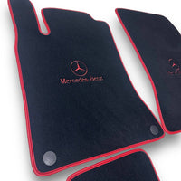 MERCEDES-BENZ Carpet Premium Luxury Car Floor Mat Set Black And Red