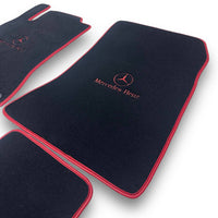 MERCEDES-BENZ Carpet Premium Luxury Car Floor Mat Set Black And Red