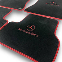 MERCEDES-BENZ Carpet Premium Luxury Car Floor Mat Set Black And Red