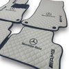 MERCEDES-BENZ Leather Premium Luxury Car Floor Mat Set Beige