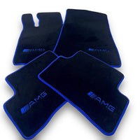 MERCEDES-BENZ Carpet Premium Luxury Car Floor Mat Set Black And Blue