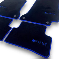 MERCEDES-BENZ Carpet Premium Luxury Car Floor Mat Set Black And Blue