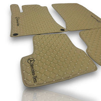 MERCEDES-BENZ Leather Premium Luxury Car Floor Mat Set Beige