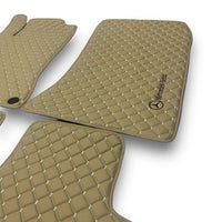 MERCEDES-BENZ Leather Premium Luxury Car Floor Mat Set Beige