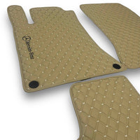 MERCEDES-BENZ Leather Premium Luxury Car Floor Mat Set Beige