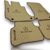 MERCEDES-BENZ Leather Premium Luxury Car Floor Mat Set Beige