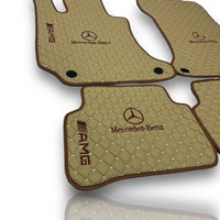 MERCEDES-BENZ Leather Premium Luxury Car Floor Mat Set Beige