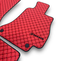 MERCEDES BRABUS Leather Premium Luxury Car Floor Mat Set Red