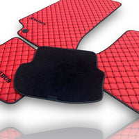 MERCEDES BRABUS Leather Premium Luxury Car Floor Mat Set Red