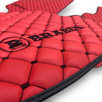 MERCEDES BRABUS Leather Premium Luxury Car Floor Mat Set Red