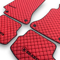 MERCEDES BRABUS Leather Premium Luxury Car Floor Mat Set Red