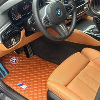 Rote Leder-Autofußmatten von BMW